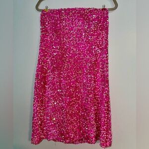Sequin Pink strapless dress